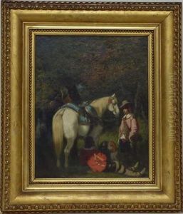 Chasseurs Au Repos by Achille Giroux