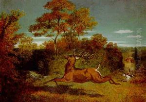 Le Cerf Pourchasse by Achille Giroux