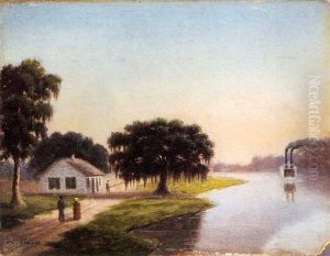 On The Bayou, Rural Louisiana Landscape With Steamboat
