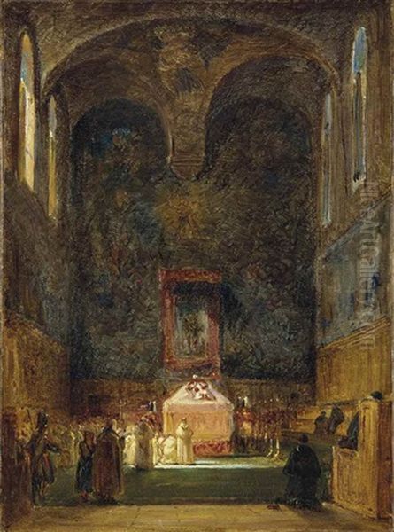 Le Catafalque Du Pape Dans La Chapelle Sixtine - view 1