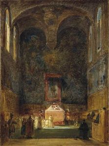 Le Catafalque Du Pape Dans La Chapelle Sixtine by Andre Giroux