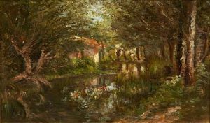 Maison Au Bord De L'etang Dans La Foret by Andre Giroux