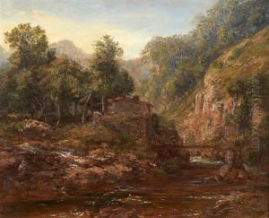 Maison En Bord De Riviere Dans Un Paysage Montagneux by Andre Giroux