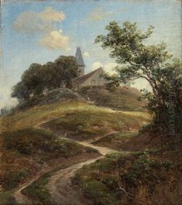 Paysage Au Clocher by Andre Giroux