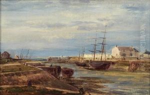 Bateaux De Pecheurs A Courseulles, Maree Basse