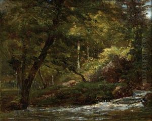 Sous-bois Et Riviere by Andre Giroux