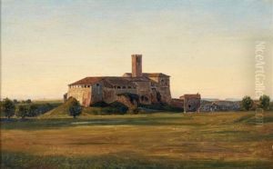 Paysage D'italie Monastere Fortifie by Andre Giroux