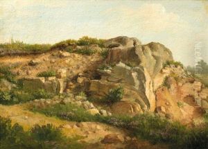 Etude De Paysage Au Rocher (study) by Andre Giroux