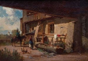 Oberbayrischer Hof Im Sonnenschein by Bernhard Girscher