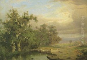 Bachlandschaft Mit Alten Eichen Bachlandschaft Mit Alten Eichen