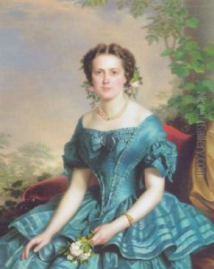 Bildnis Einer Jungen Dame Der Guten Gesellschaft by Jozsef Girsik