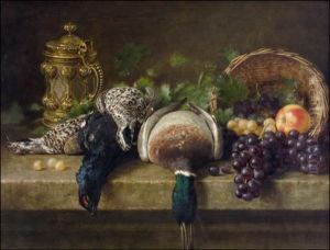 Metsastyssaalisasetelma - Stilleben Med Jaktbytte by Alfred Alfredovich Girv