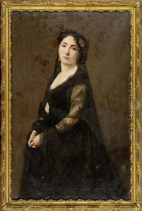Portrait De Femme by Antonio Gisbert