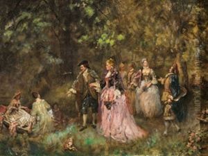 Escena Galante Y Divertida by Antonio Gisbert