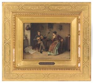 Couple With A Guitar by Josef Gisela