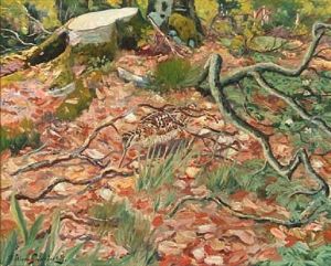 A Forest Floor With A Woodcock And A Few Anemones by William Gislander
