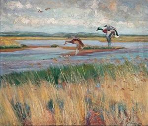 Landscape With Low-flying Ducks by William Gislander