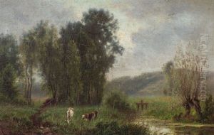 Paisaje Con Vacas by Alexandre-Charles-Joseph Gittard