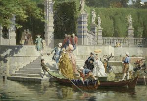 The Reception At Villa Carlotta, Lake Como by Bartolomeo Giuliano