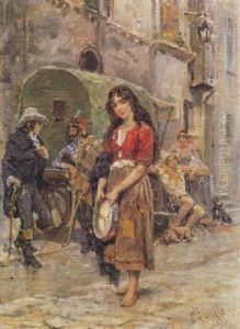 La Suonatrice Ambulante Di Tamburello by Bartolomeo Giuliano