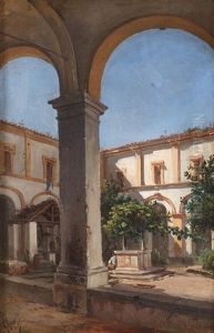 Gardsplassinterior Med Bronn by Guglielmo Giusti