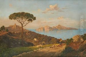 Bergere Sur Fond De La Baie De Capri