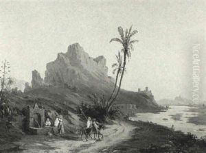 Arabs By A Well Near A River by Guglielmo Giusti