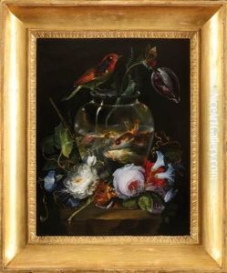 Aquarium Entoure De Fleurs Sur Une Margelle by Salvatore Giusti