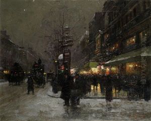 Parisian Boulevard In Winter