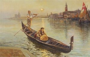 Gondelfahrt Bei Mondschein by Fausto Giusto