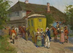 Halt Der Postkutsche by Emmanuel Bachrach-Baree