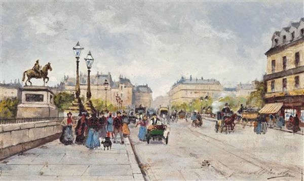 A Busy Day On The Pont Neuf, Paris - view 1