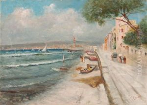Am Strand Vor Neapel by Fausto Giusto
