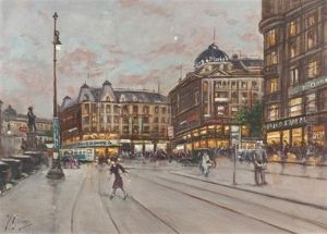 Abendliche Strassenszene In Zurich