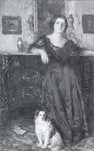 Junge Frau Mit Hund In Interieur by Fausto Giusto