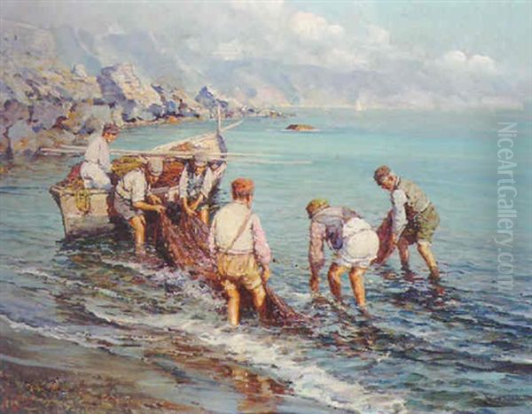 Fishermen Unloading Their Catch - view 1