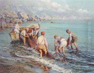Fishermen Unloading Their Catch by Fausto Giusto