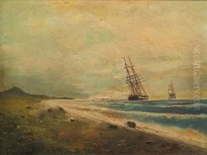 Navire En Bord De Mer by Mekertich Givanian
