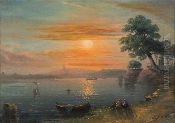 Soleil Couchant Sur Le Bosphore - view 1