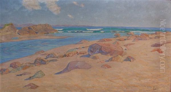 A Coastal View (jaeren Stavanger) With Tide Pool And Breaking Waves Beyond - view 1
