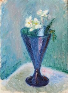 Blue Vase With Flowers by William Glackens