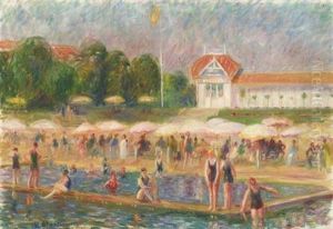 The Beach Isle Adam by William Glackens