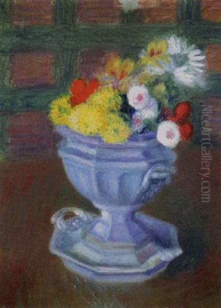 Flowers In An Ironstone Urn - view 1