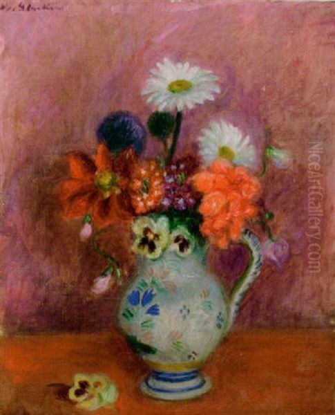 Still Life With Flowers In A Ceramic Pitcher - view 1