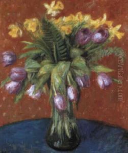 Lavender Tulips And Jonquils by William Glackens