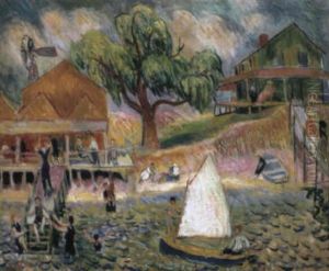 The Green Beach Cottage, Bellport, Long Island by William Glackens