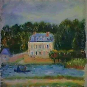 Feressy With Pink House by William Glackens