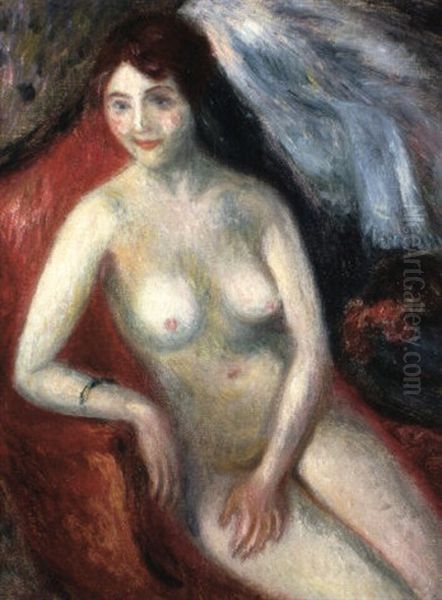 Nude On A Red Sofa - view 1