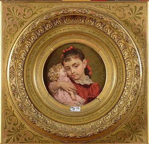 Portrait D"une Fillette Avec Sa Poupee - view 1