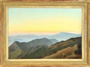 Sonnenuntergangsstimmung Im Gebirge by Hermann Von Glass